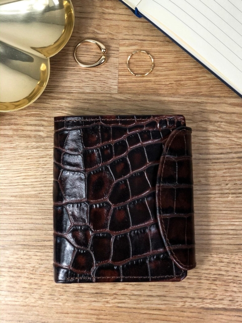 MELANIE brązowy skórzany portfel damski